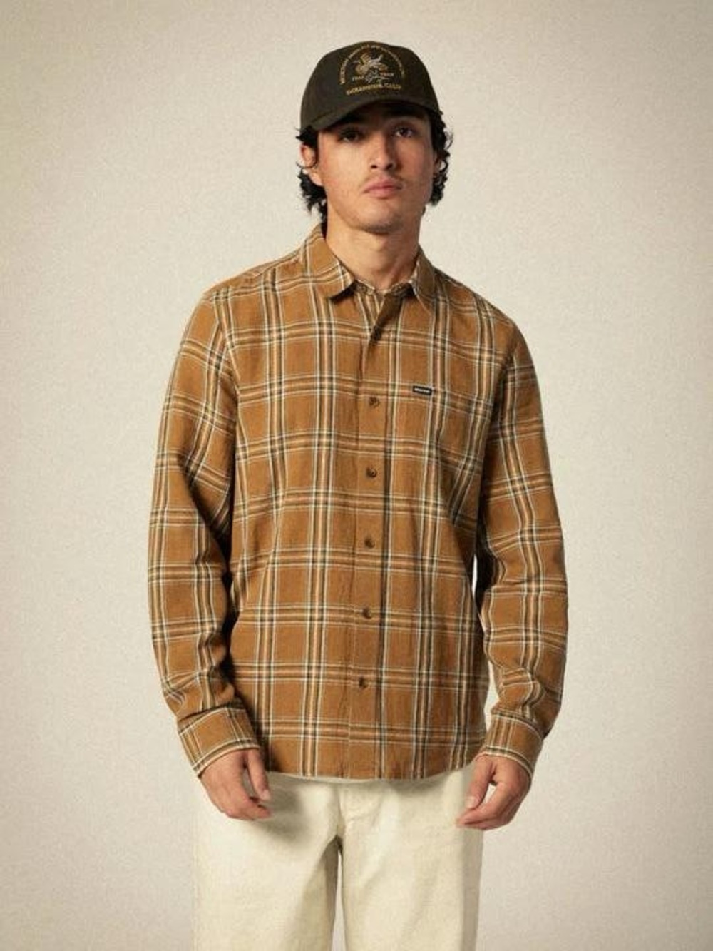 Brixton Charter Linen Blend Plaid Shirt